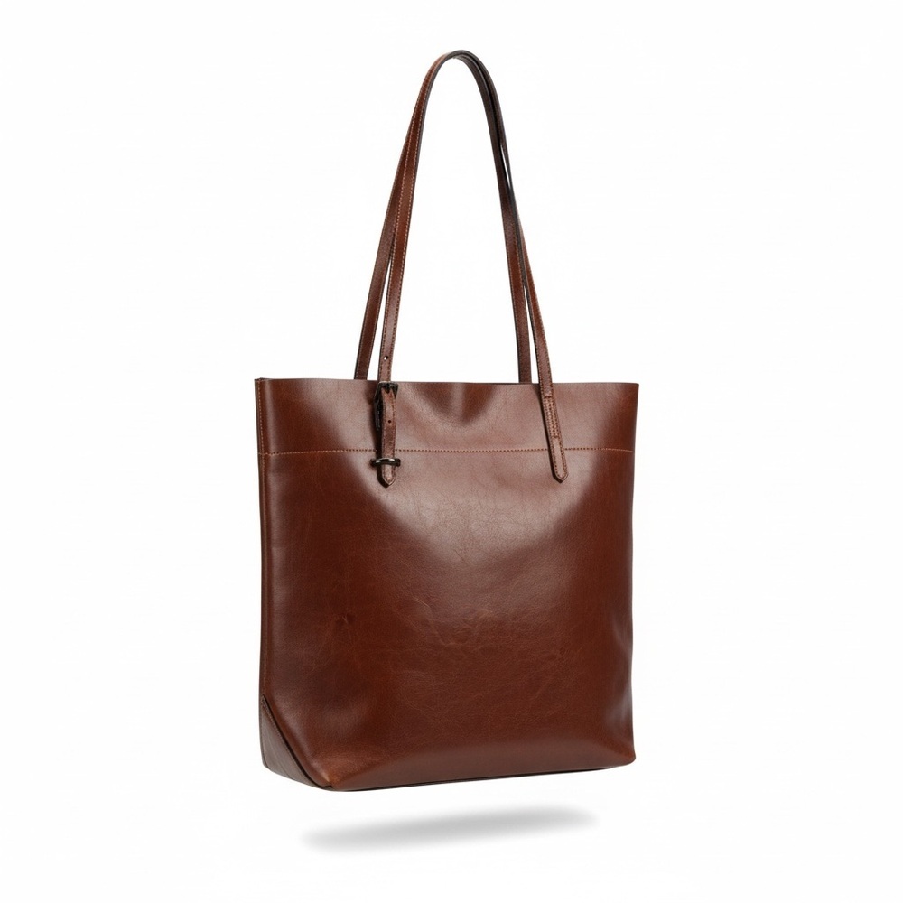 Genuine Leather Tote Bag in Brown - Women’s Everyday Shoulder Bag